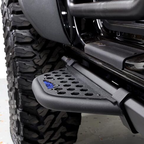 IAG v1 ez-Step for Ford Bronco 2021+ w/Rockrails (بابان ، لوحة شعار أسود ، زوج واحد) (لا يناسب رابتور أو رياضة) in Saudi Arabia