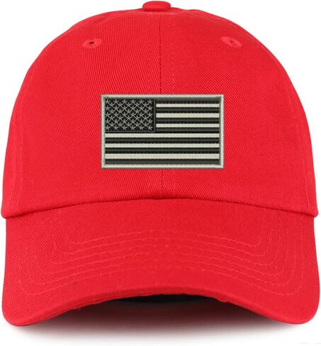 Trendy Apparel Shop Youth Grey American Flag Unstructured Cotton Baseball Cap in Saudi Arabia