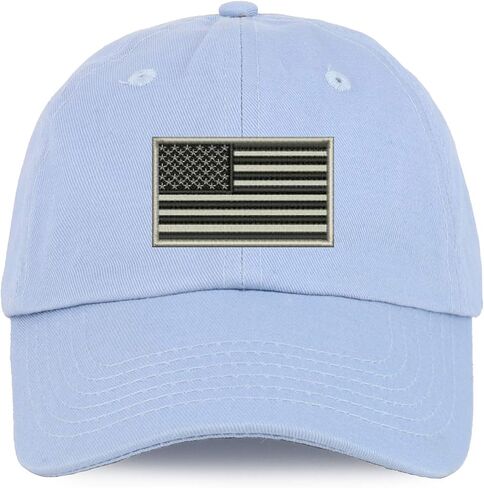 Trendy Apparel Shop Youth Grey American Flag Unstructured Cotton Baseball Cap in Saudi Arabia