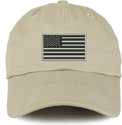 Trendy Apparel Shop Youth Grey American Flag Unstructured Cotton Baseball Cap in Saudi Arabia