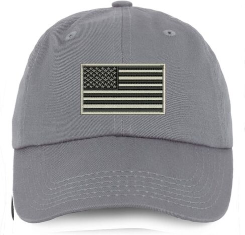 Trendy Apparel Shop Youth Grey American Flag Unstructured Cotton Baseball Cap in Saudi Arabia