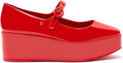 Larroodé Blair Flatform في جلد براءات الاختراع القرمزي in Kuwait