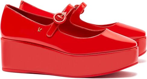Larroodé Blair Flatform في جلد براءات الاختراع القرمزي in Kuwait