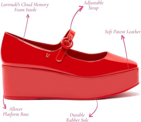 Larroodé Blair Flatform في جلد براءات الاختراع القرمزي in Kuwait