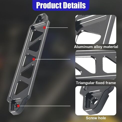 Car Battery Hold Down Bracket, Aluminum Alloy Battery Tie Down Mount Bracket with Stainless Steel J Bolts, Vehicle Batteries Tray Holder Lock Accessories for Cars, SUVs, Trucks (Blue) in Saudi Arabia