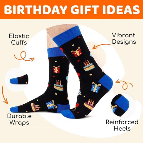 HAPPYPOP 17th Birthday Gifts Ideas for Boys - Socks for Teens Age 17, Presents for 17 Year Old Teen Boys, Birthday Gift Box with Greeting Card in Saudi Arabia