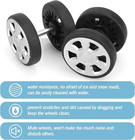 8Pcs 2.09in/53mm Replacement Luggage Wheels 360 Spinner Repair Set Swivel Wheel, Smooth Universal PVC Rubber Swivel Trolley Casters Bearings Repair Tools Set, Grey in Kuwait