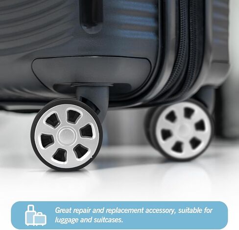 8Pcs 2.09in/53mm Replacement Luggage Wheels 360 Spinner Repair Set Swivel Wheel, Smooth Universal PVC Rubber Swivel Trolley Casters Bearings Repair Tools Set, Grey in Kuwait