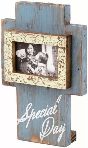 SPECIAL DAY Wood Free-Standing Pedestal Photo Frame Cross, 7" Tall in Saudi Arabia