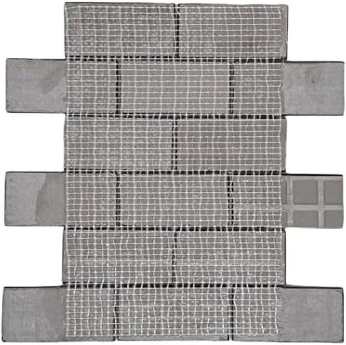 TENEDOS 2X4 Subway Subway STELL BAYLE MOSAIC ، مثبت على الشبكات من أجل المطبخ باكسبلاش ، ولهجة جدار الحمام-الشكل المعدني الحديث (ورقة واحدة) in Kuwait