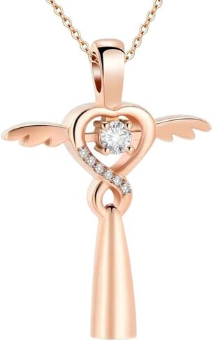 10K 14K 18K Yellow Gold Cross Urn Necklaces for Ashes Cross Cremation Jewelry Memorial Keepsake Pendant Necklace for Men Women in Saudi Arabia