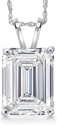 GEM Stone King 4.00 CT IGI معتمد من الزمرد المختبر المزرور قلادة الماس للنساء | 14K الذهب الأبيض | اللون E-F | VS1-VS2 Clarity | قلادة ذهبية للنساء | مع سلسلة ذهبية 18 بوصة in Saudi Arabia