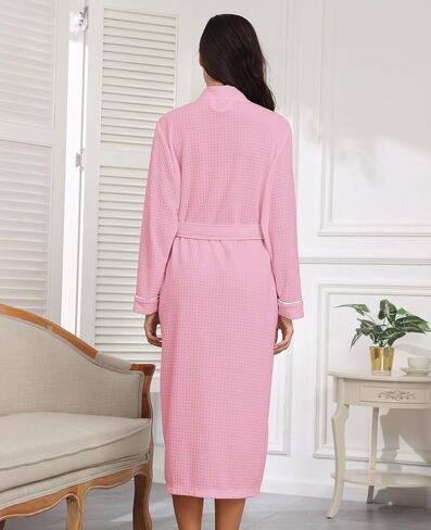RONGTAI Womens Waffle Robe Waffle Long Sleeve Bathrobe with Belted and Pockets Lightweight Housecoat S-XXL in Saudi Arabia