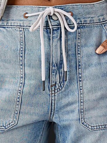 Flamingals Women's Prapsring Bermuda Jean Shorts High Rise Straight Summer Summer Summer in Kuwait
