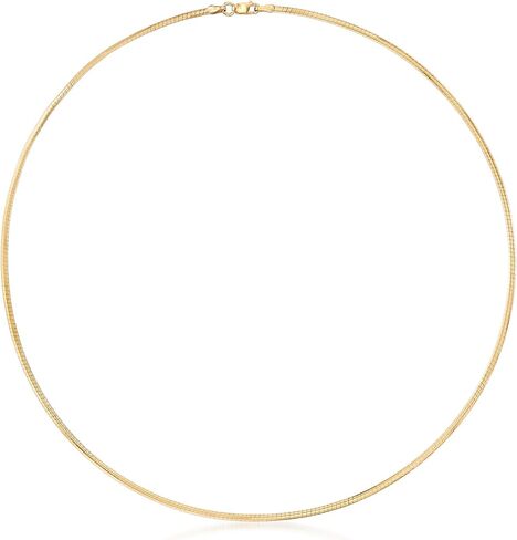 Ross-Simons Italian 2mm 18kt Gold Over Sterling Omega Necklace in Saudi Arabia