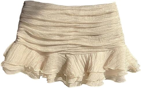 GORGLITTER Women's Ruffle Skirt Tiered Elastic Low Waisted Y2K Streetwear Flared Mini Skirts in Saudi Arabia