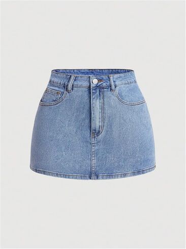 WDIRARA Women's Bowknot High Waist Denim Skirt Y2k Bodycon Mini Skirts with Pockets in Saudi Arabia