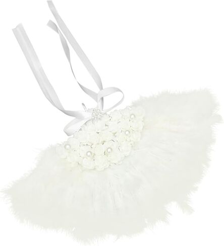 Wedding Party Handheld Plume Folding Fan Floral Decoration Portable Lace Design for Brides and Guests Wedding Prop and Keepsake in Saudi Arabia