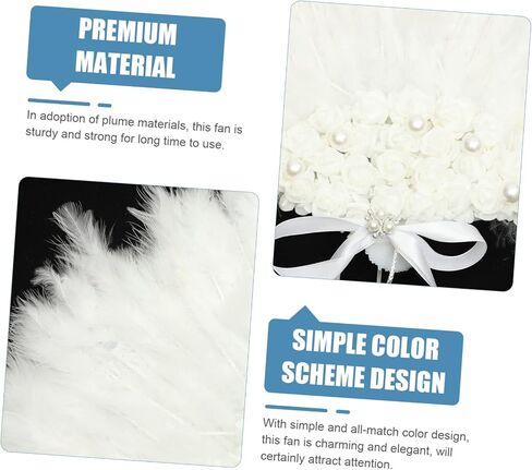 Wedding Party Handheld Plume Folding Fan Floral Decoration Portable Lace Design for Brides and Guests Wedding Prop and Keepsake in Saudi Arabia