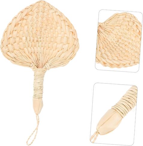 أوراق النخيل الطبيعية Cabilock Natural Fan مروحة يدويًا تبرد على الطراز الصيني لحفلات حفلات الزفاف وديكور المنزل الفريد من نوعه الحرفي الحرفي المجفف في الصيف والطاولة in Saudi Arabia