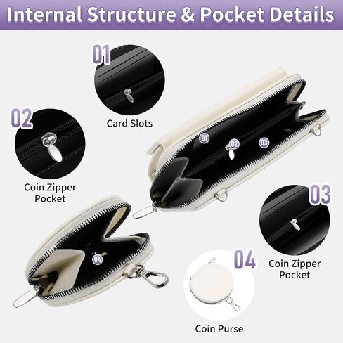 Uxcell Small Crossbody المحافظ للنساء ، حقيبة يد المحفظة مع محفظة العملة المعدنية in Kuwait