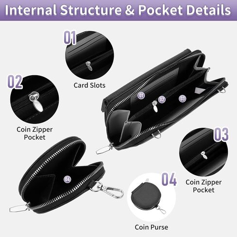 Uxcell Small Crossbody المحافظ للنساء ، حقيبة يد المحفظة مع محفظة العملة المعدنية in Saudi Arabia
