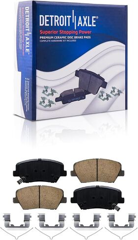 Detroit Axle - Front Brake Kit for 2016-2020 Kia Sorento 2017-2018 Santa Fe Sport, 2019 Drilled and Slotted Disc Brake Rotors Ceramic Brakes Pads with Hardware Replacement : 12.60" inch Rotors in Saudi Arabia
