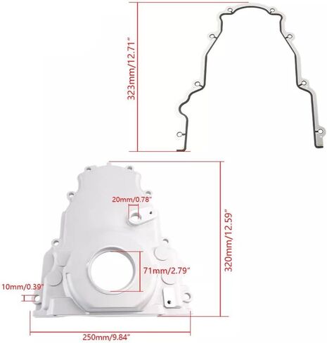 12600326 Front Timing Cover with Gasket kit Compatible with GMC LS LS LS2 LS3 4.8L 5.3L 6.0L 6.2L Engines 12633906 in Kuwait
