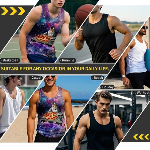 زرقاء الفيل للرجال يتصدرون الصيف بلا أكمام تي شيرت القمصان الشاطئية الشاطئية الشاطئ. in Kuwait