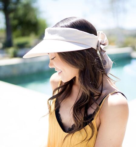 Livingston Women's Packable Wide Brim SPF 50+ UV Protection Sun Visor Hat w/Bow in Saudi Arabia