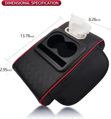 Upgraded Car Armrest Center Console Cover with Cup Holder – Rear Seat Armrest with Anti-Slip, Scratch-Resistant Design, Ideal for Family Trips, Multi-Functional Center Console with Secure-Large in Saudi Arabia