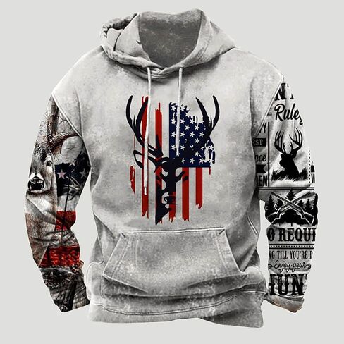 Hoodies for Men Graphic Pullover USA Drawstring Hooded Sweatshirts Vintage Western Hoodie Aztec Ethnic Sweatshirt in Saudi Arabia