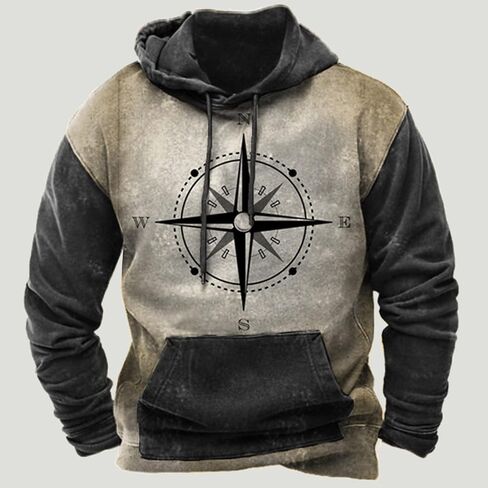 Hoodies for Men Graphic Pullover USA Drawstring Hooded Sweatshirts Vintage Western Hoodie Aztec Ethnic Sweatshirt in Saudi Arabia