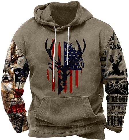Hoodies for Men Graphic Pullover USA Drawstring Hooded Sweatshirts Vintage Western Hoodie Aztec Ethnic Sweatshirt in Saudi Arabia