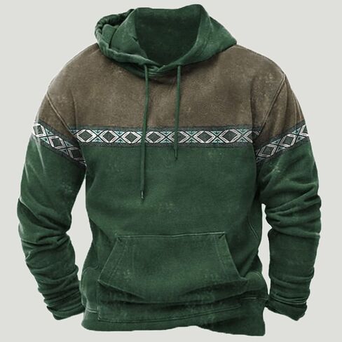 Hoodies for Men Graphic Pullover USA Drawstring Hooded Sweatshirts Vintage Western Hoodie Aztec Ethnic Sweatshirt in Saudi Arabia