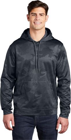 SPORT-TEK Men's Sport Wick CamoHex Fleece Hooded Pullover in Saudi Arabia