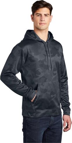 SPORT-TEK Men's Sport Wick CamoHex Fleece Hooded Pullover in Saudi Arabia