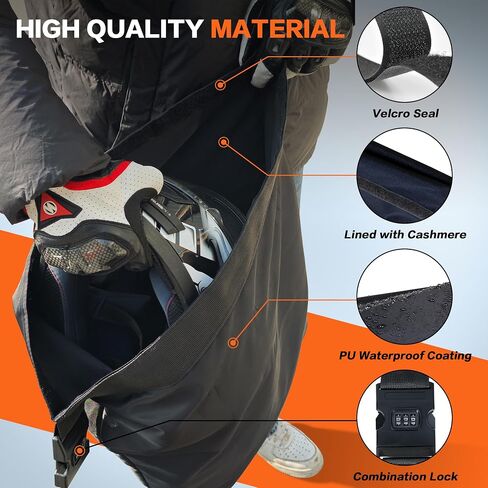 IZTOSS Motorcycle Helmet Bag Helmet Storage Bag with Combination Lock Waterproof Lightweight Durable Oxford Cloth Helmet Bag for Motorcycle Riding Bicycle,Black in Kuwait