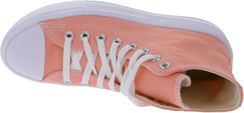 حذاء رياضي Chuck Taylor All Star Move Hi من القماش الكتاني للجنسين من Converse - نمط إغلاق برباط - فلامنغو/أبيض/أبيض 11 in Saudi Arabia