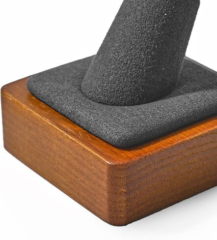Single Finger Solid Wood Ring Display Stand Jewelry Showcase Display Holder for Ring(Grey) in Saudi Arabia