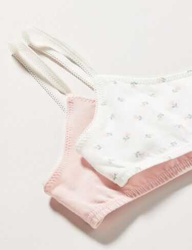 Petit Bateau Girls Flors Cotton و Elastane Bralettes-أحجام حزمة من 12 إلى 14 سنة in Kuwait