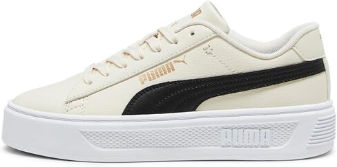 PUMA Women's Smash Platform V3 Sneaker, Warm White-Caramel Latte Gold, 5.5 in Saudi Arabia