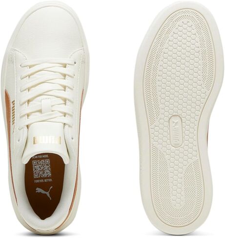 PUMA Women's Smash Platform V3 Sneaker, Warm White-Caramel Latte Gold, 5.5 in Saudi Arabia