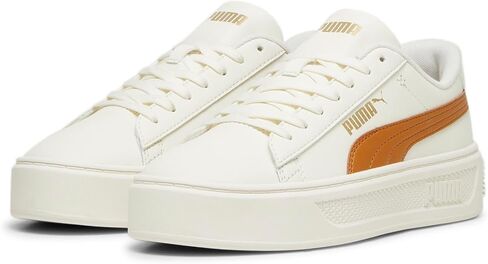 PUMA Women's Smash Platform V3 Sneaker, Warm White-Caramel Latte Gold, 5.5 in Saudi Arabia