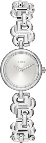 Boss Women's Double B Hare Watch-Petite Round Case ، Sunray Dial ، تصميم مستوحى من المجوهرات ، ساعة ثلاثية-هدية لها in Kuwait