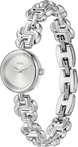 Boss Women's Double B Hare Watch-Petite Round Case ، Sunray Dial ، تصميم مستوحى من المجوهرات ، ساعة ثلاثية-هدية لها in Kuwait