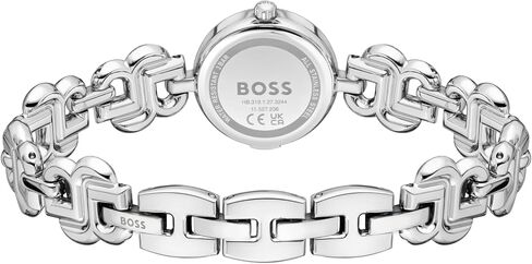 Boss Women's Double B Hare Watch-Petite Round Case ، Sunray Dial ، تصميم مستوحى من المجوهرات ، ساعة ثلاثية-هدية لها in Kuwait