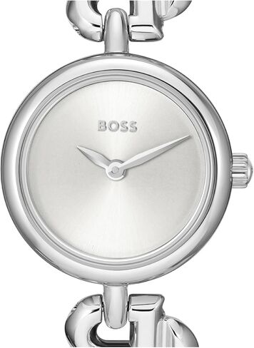 Boss Women's Double B Hare Watch-Petite Round Case ، Sunray Dial ، تصميم مستوحى من المجوهرات ، ساعة ثلاثية-هدية لها in Kuwait
