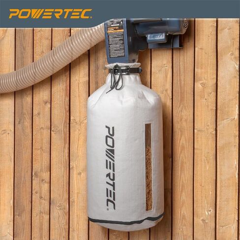 POWERTEC Dust Collector Bag w/ 5" Band Clamp Kit, 1 Micron Dust Bag & 4-3/4" to 5-1/4" Dust Collector Band Clamp for Wen, Shop Fox, Grizzly, Rockler, Delta, and POWERTEC DC5371/ 5372 (70403) in Saudi Arabia