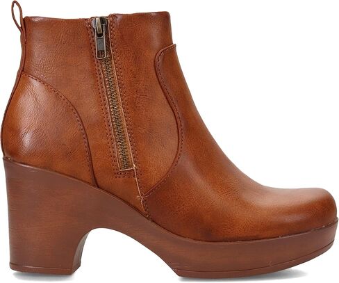 b.o.c. Womens Blakelynn Faux Leather Platform Ankle Boots Brown 8 Medium (B,M) in Saudi Arabia